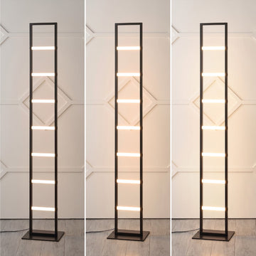 Ivan 59.3" Minimalist Modern Iron Ladder Dimmable Integrated LED Floor Lamp - JONATHAN Y